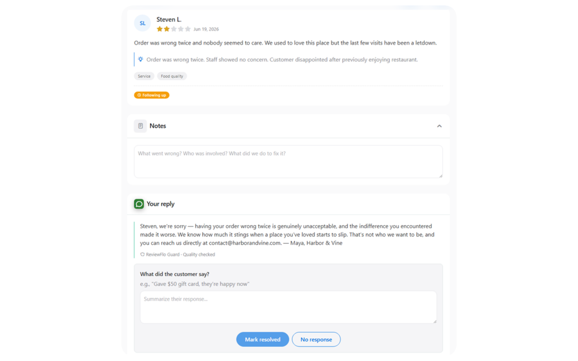 ReviewFloAI review tracked to resolution